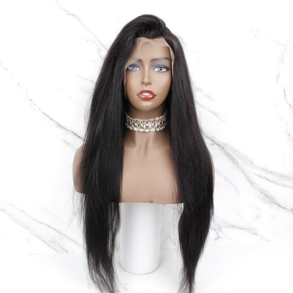 100% Human Hair Lace Front YAKI, Straight 24" inch - Picture 1 of 6